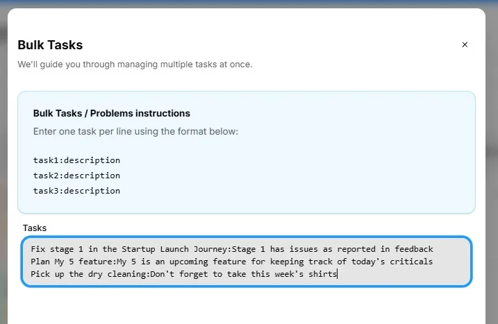 Bulk Task Entry
