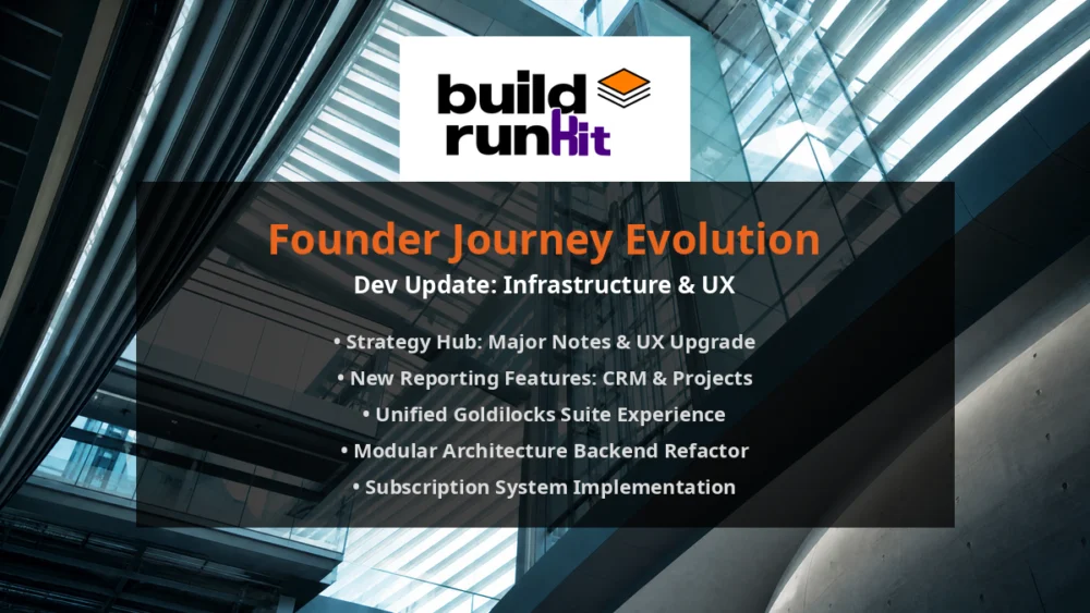 Founder Journey Evolution: BuildRunKit Infrastructure & UX